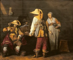 Innenraum eines Gasthauses, 1636